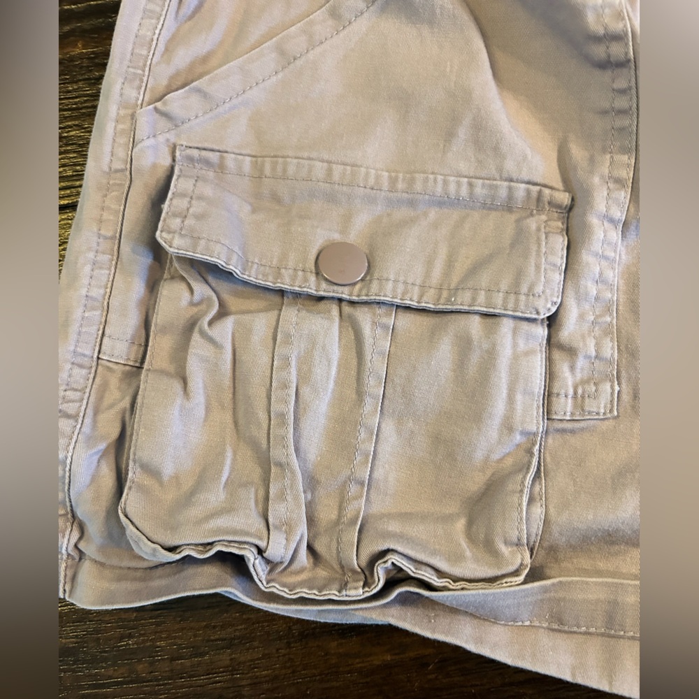 Y2K Vintage Light Lavender Low Rise Drawstring Cargo Women’s Shorts - Picture 2 of 9